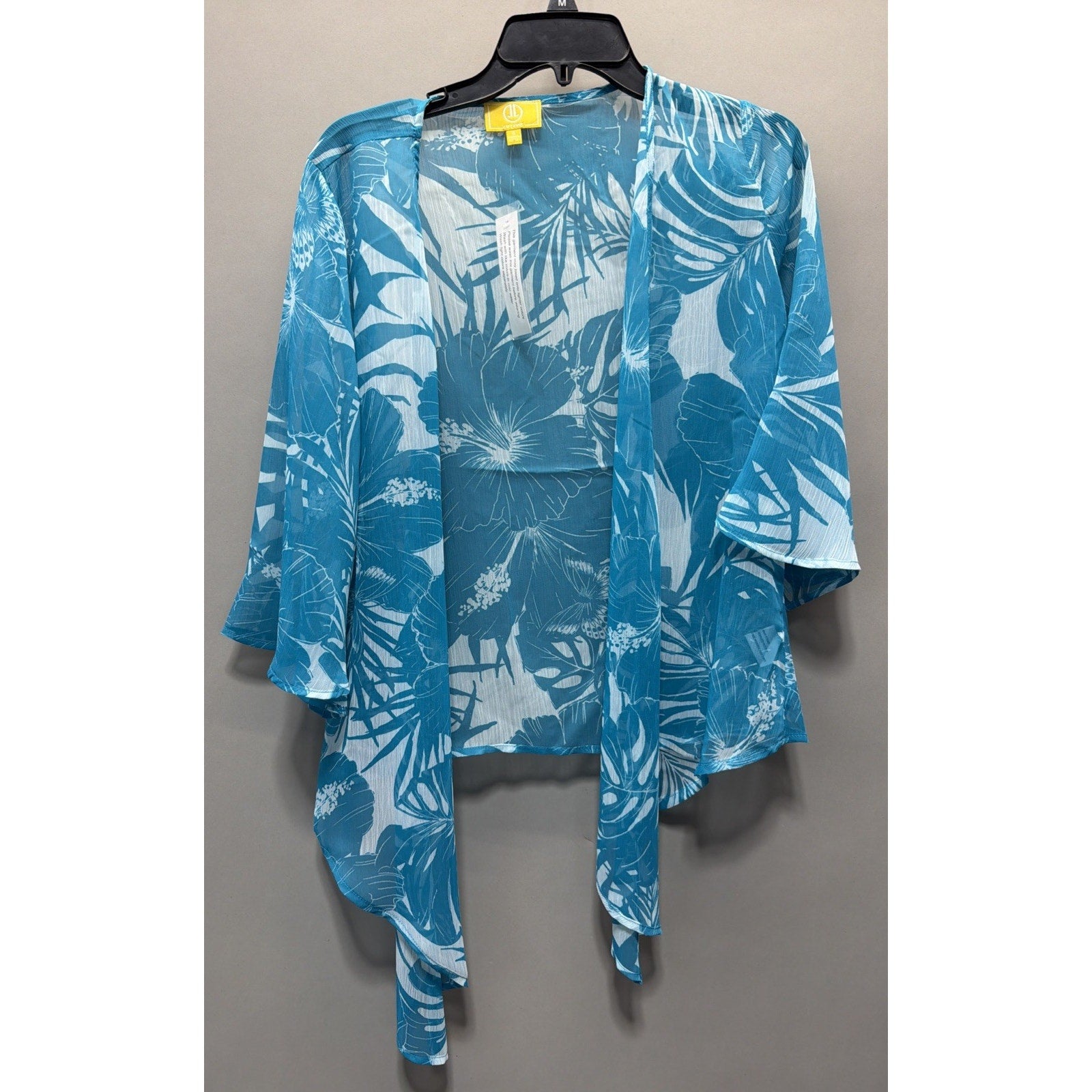 Liz Lange Kimono Tropical Floral Cover Up Size Small Bell Sleeves Beachy New