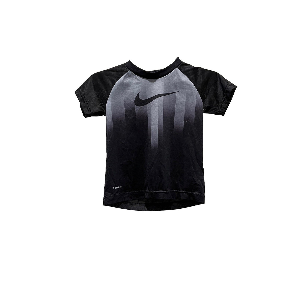 Nike Kids Black Gray Dri-Fit Tee Size Youth 4-5 / Small Swoosh Logo