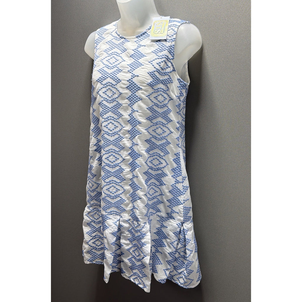 NWT STS Sail to Sable White Hydrangea Embroidered Shift Dress XS $218