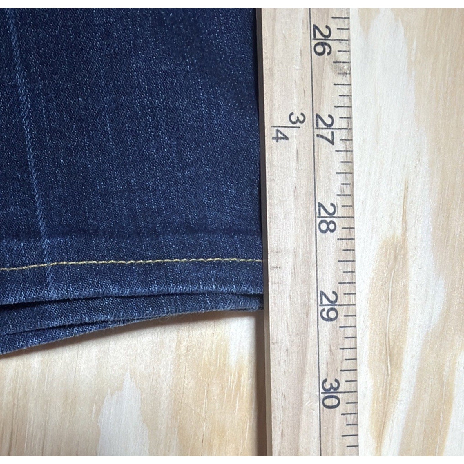 7 For All Mankind Flare Denim Jeans Blue Embroidered Pocket 32x29 Hemmed