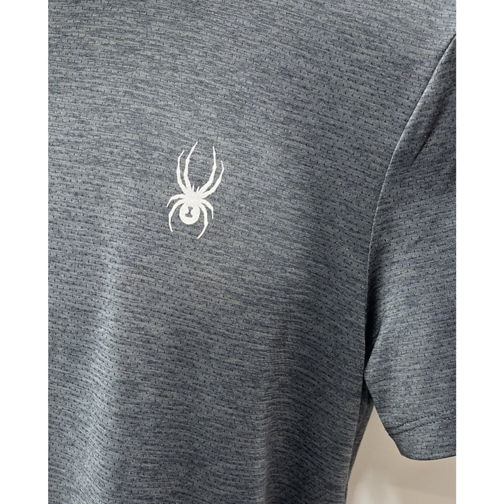 Spyder Active ProWeb T Shirt Mens Size Small Gray Black Short Sleeve Athletic