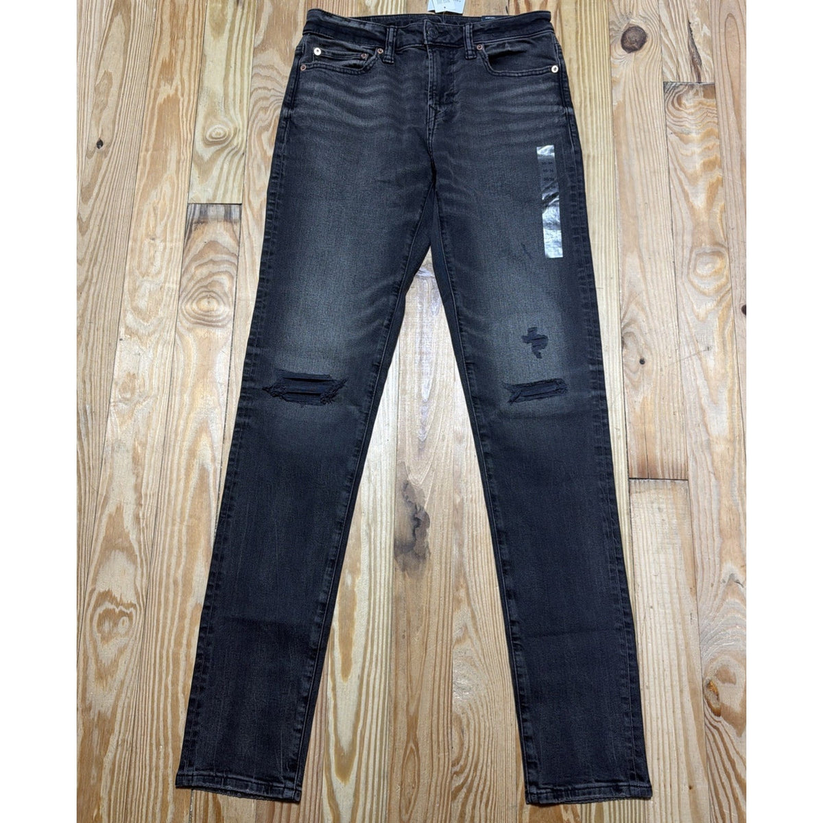 American Eagle Mens Patched Airflex+ Athletic Skinny Black Jeans 30 X 36 New