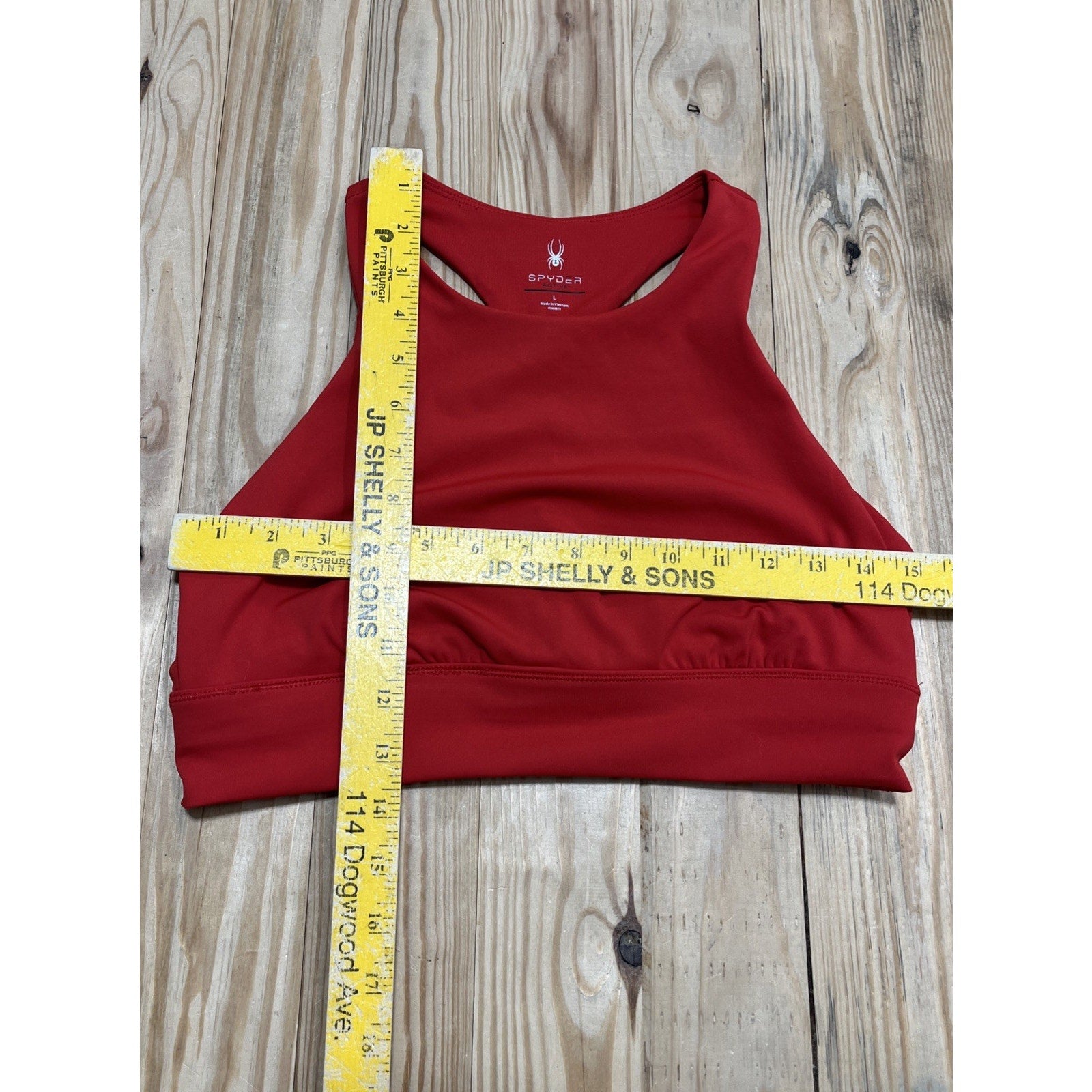 Spyder Active Women's Red Racerback Sleeveless Athletic Sports Bra Crop Top Sz L