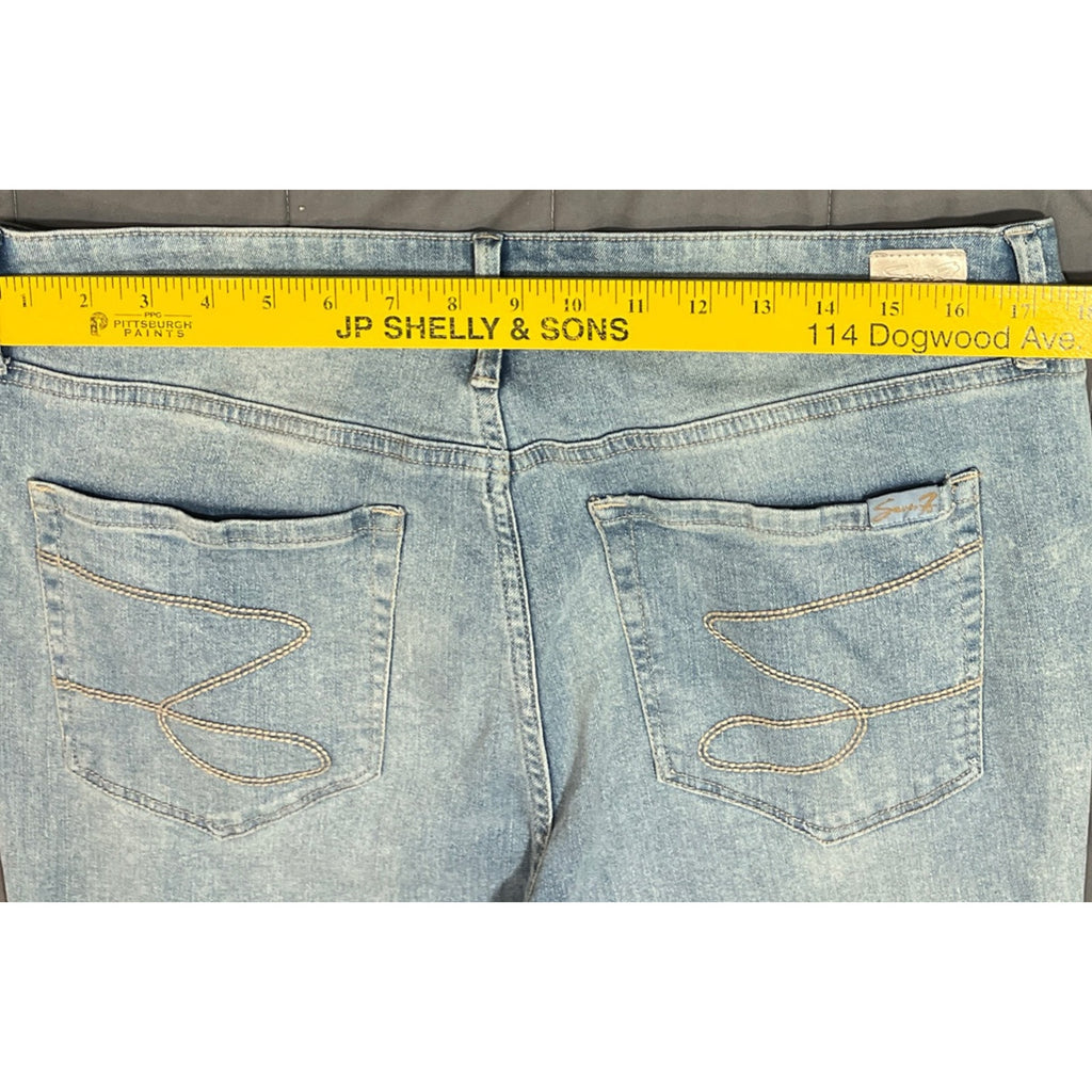 Seven7 Women's Jeans 12 34x28 Metro Ultra High-Rise Skinny Stretch Distressed