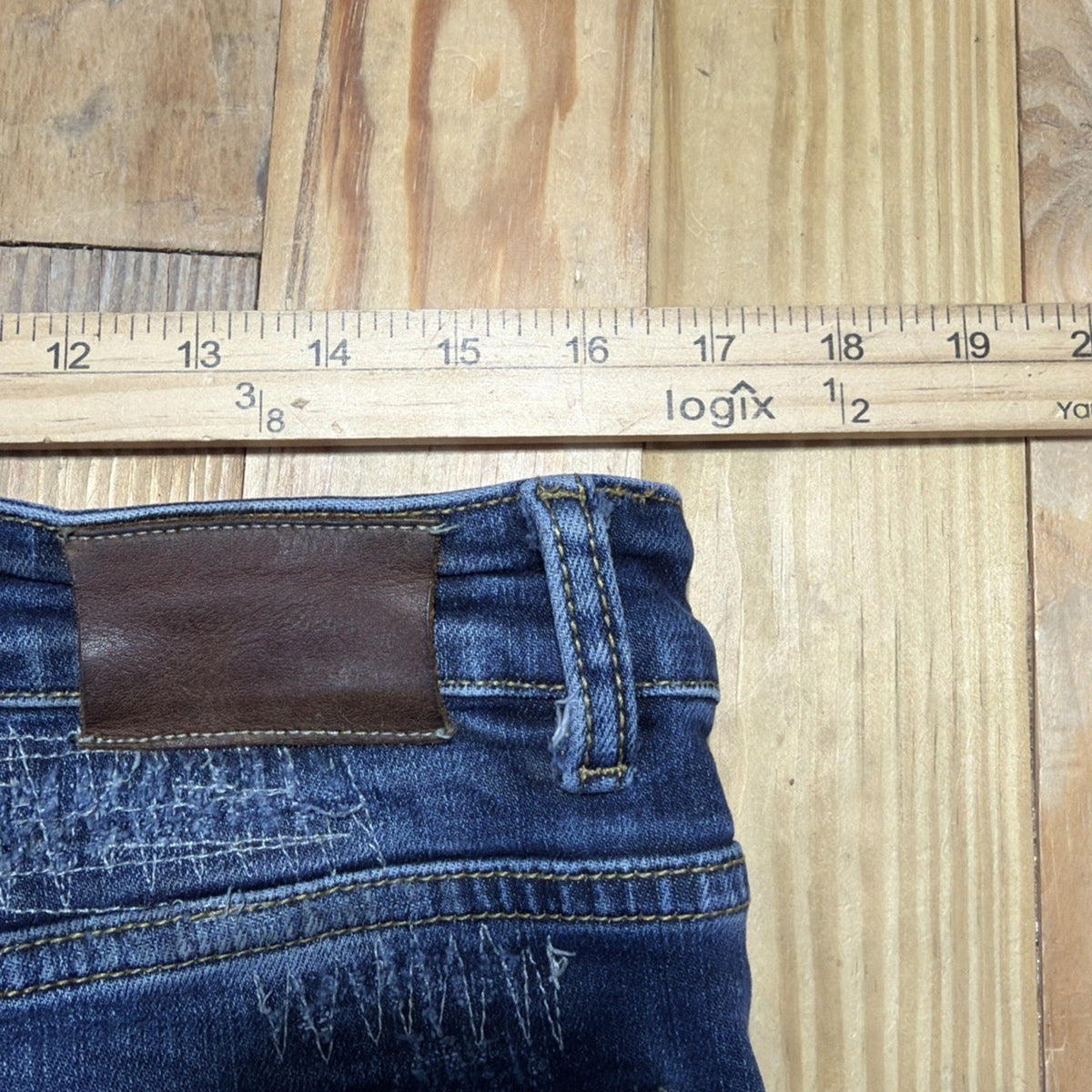 Valabasas Jeans Mens 34 Blue Skinny Denim Distressed Button Fly Stretch