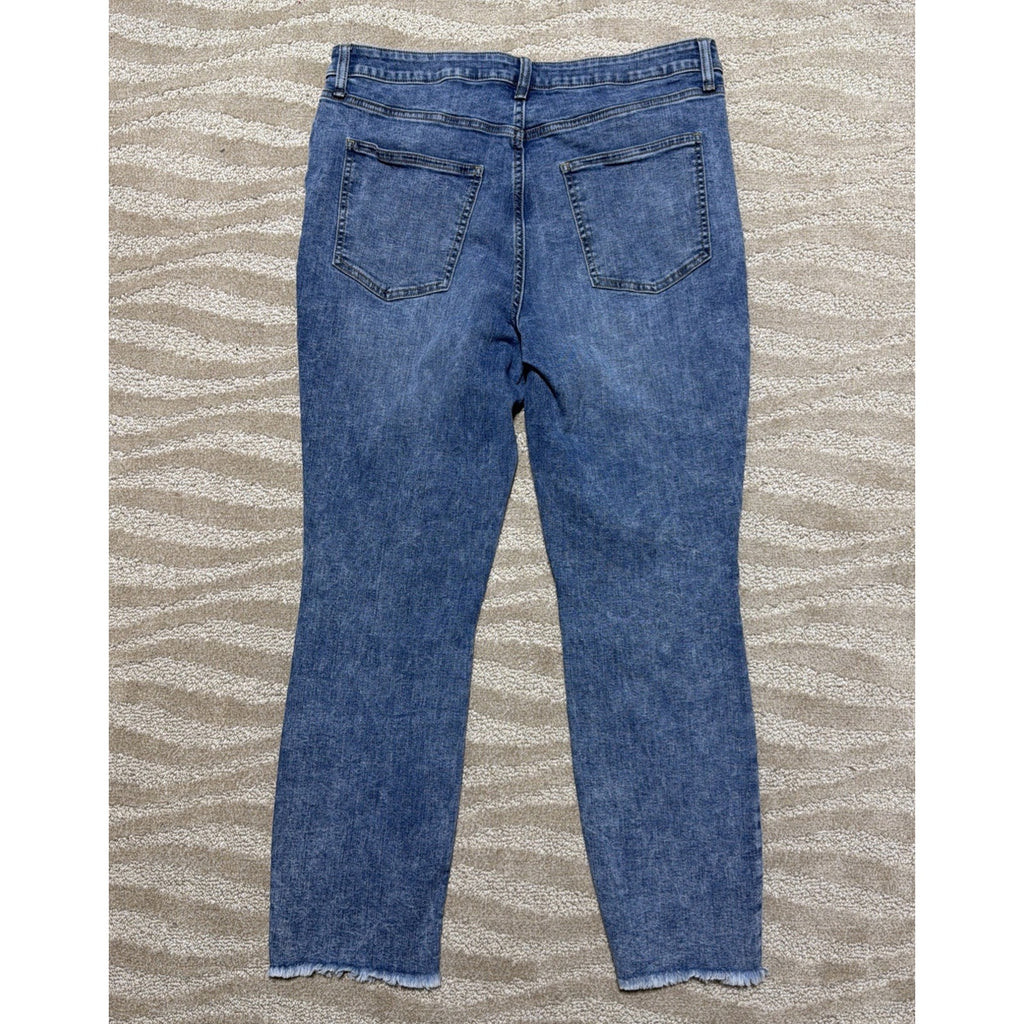 Lauren Conrad High Rise Jeans Skinny Ankle Size Button Fly Raw Hem