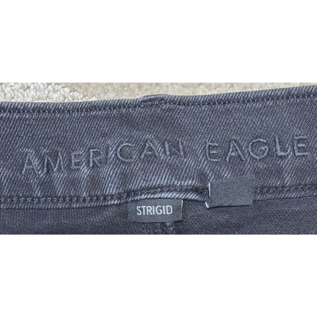 American Eagle Jeans Women 10 Short Denim Wide Leg Baggy Straight Curvy Stretch