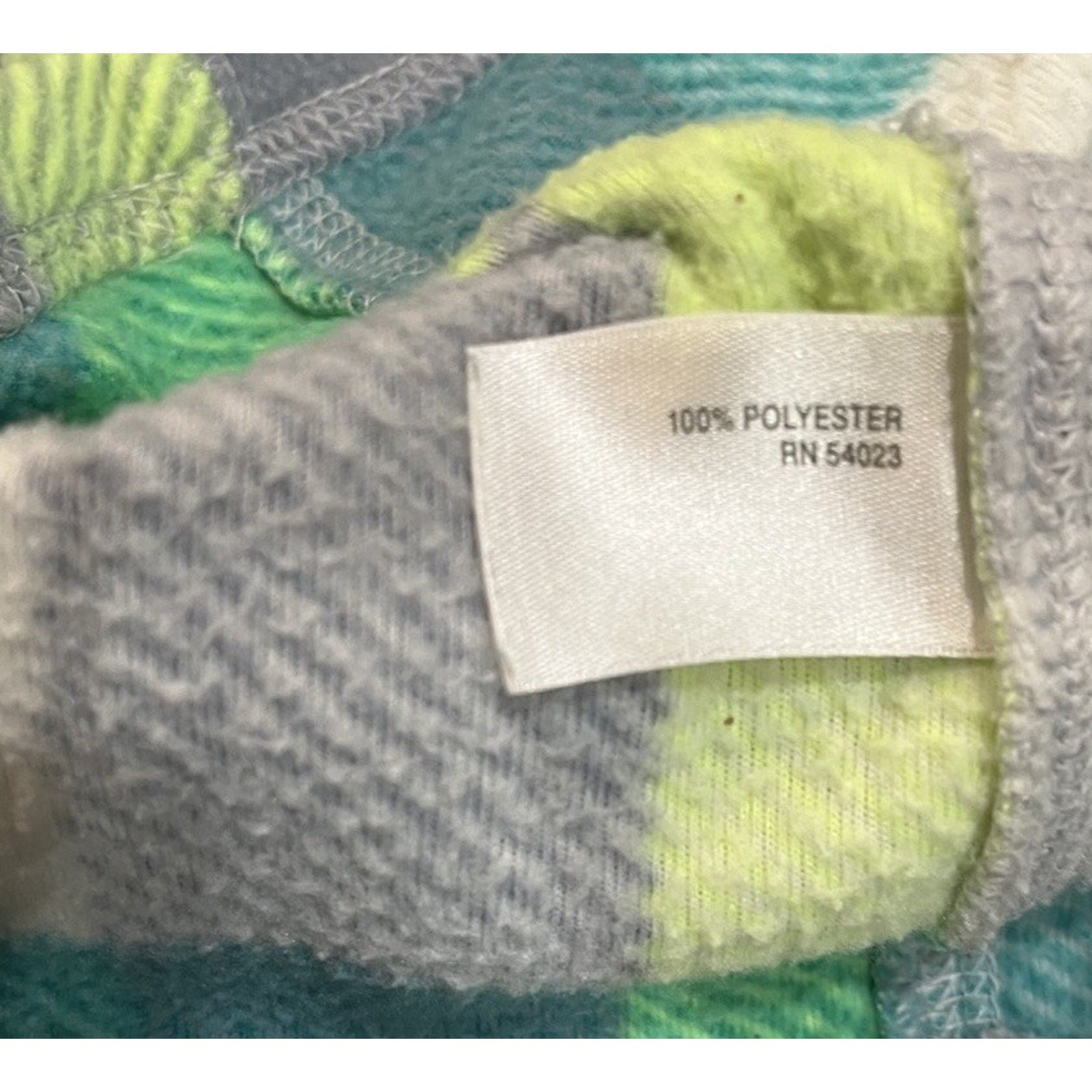 Old Navy Fleece Pullover Large Green Blue Plaid 1/4 Zip Jacket Sweater Women