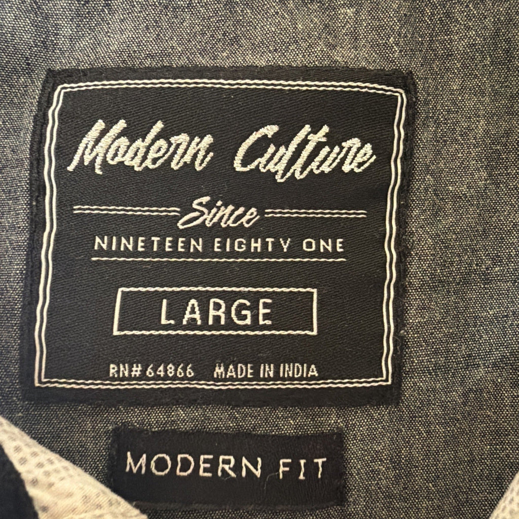 Modern Culture Men's Large Geometric Print Long Sleeve Button Down Shirt