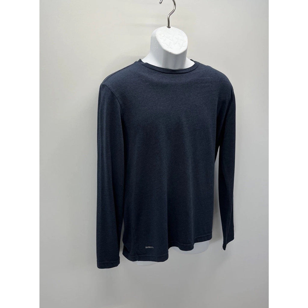 Athletic Works Men's Blue Heather Active Long Sleeve Tri Blend Tee M