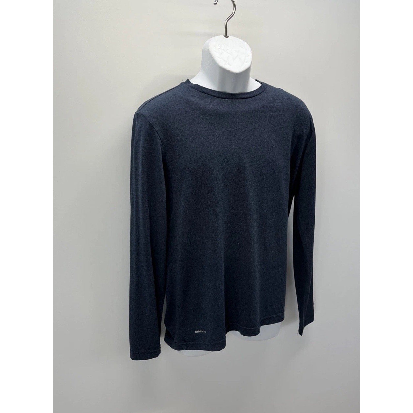 Athletic Works Men's Blue Heather Active Long Sleeve Tri Blend Tee M