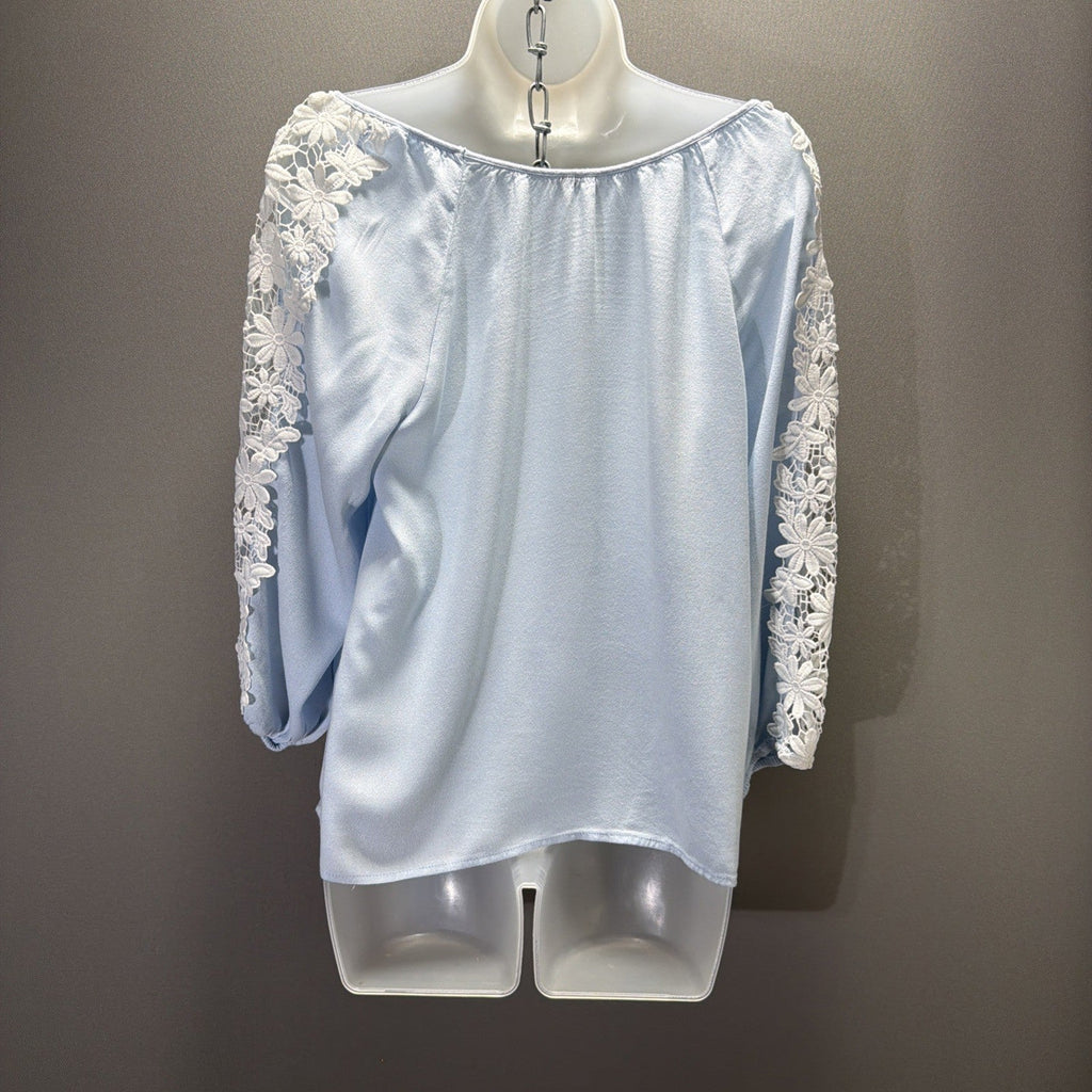Heart Soul Floral Lace 3/4 Sleeve Boho Romantic Fairy Top Size Medium