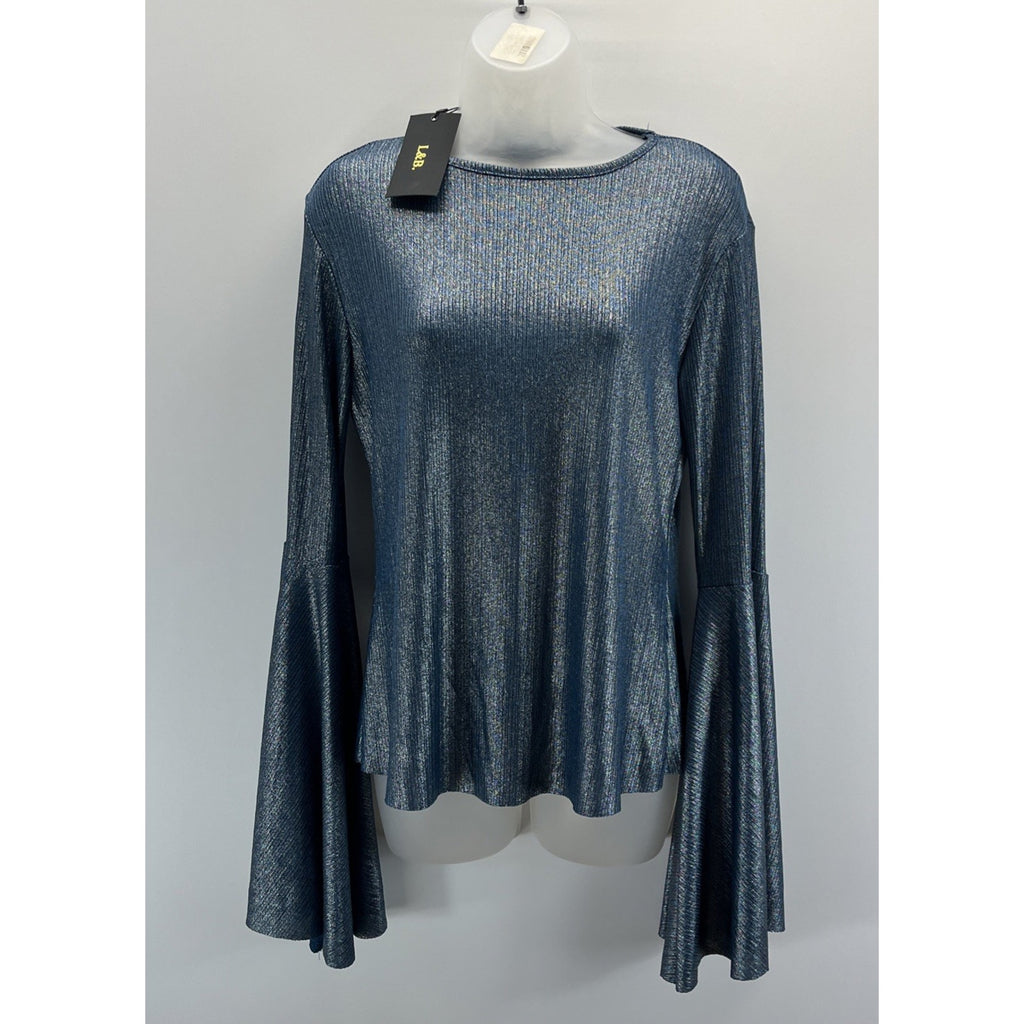 LUCKY AND BLESSED Shimmer Tunic Sz L Boho Flowy NWT