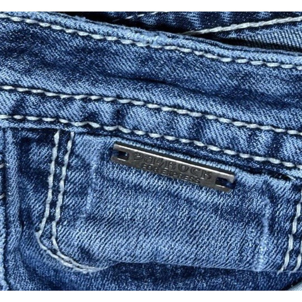 REROCK For Express Jeans Embroidered Skinny Whiskered Thick Stitch Denim Sz 8 R