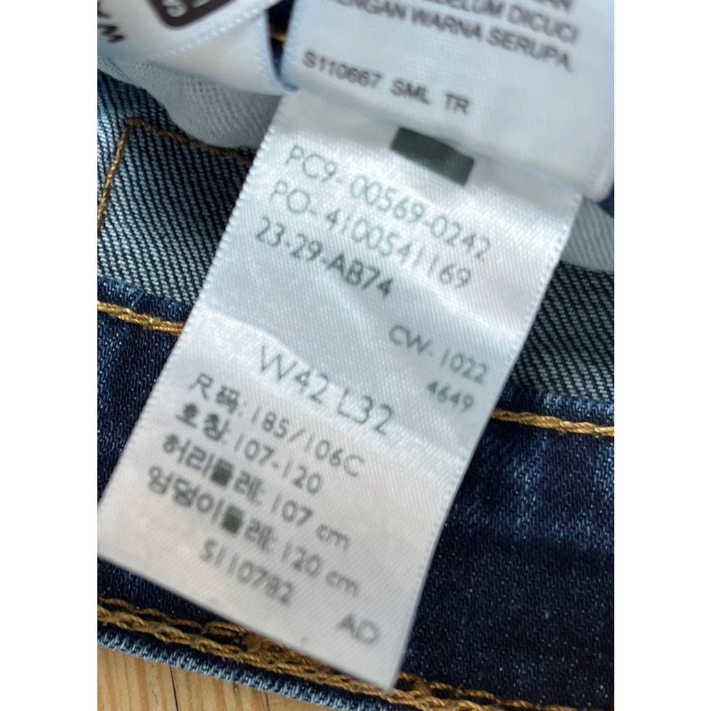 Levis Jeans Mens 42x32 Blue Straight Relaxed Dark Wash Denim