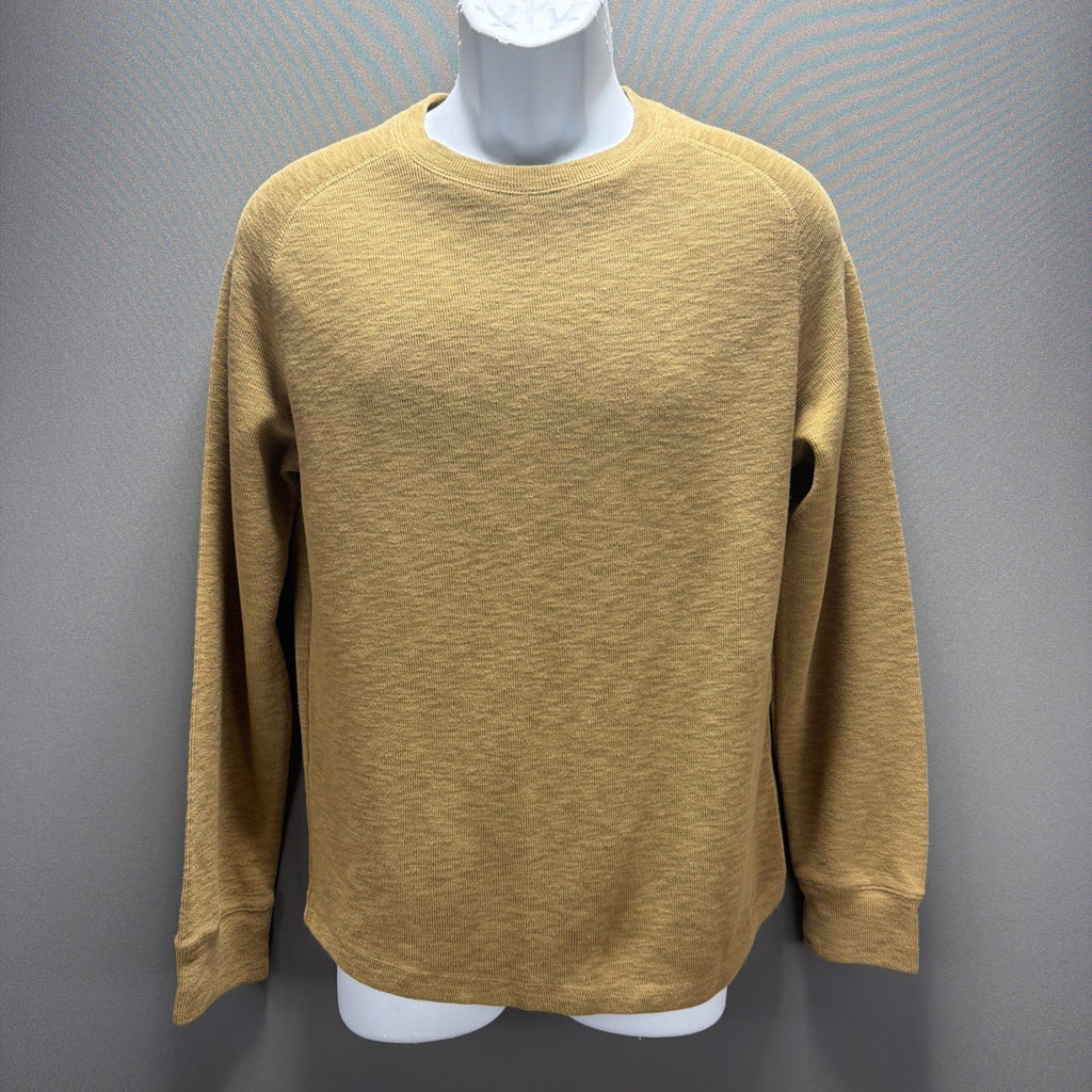 Eddie Bauer Sweater Mens S Tan Cotton Blend Knit Long Sleeve Crew Neck Casual