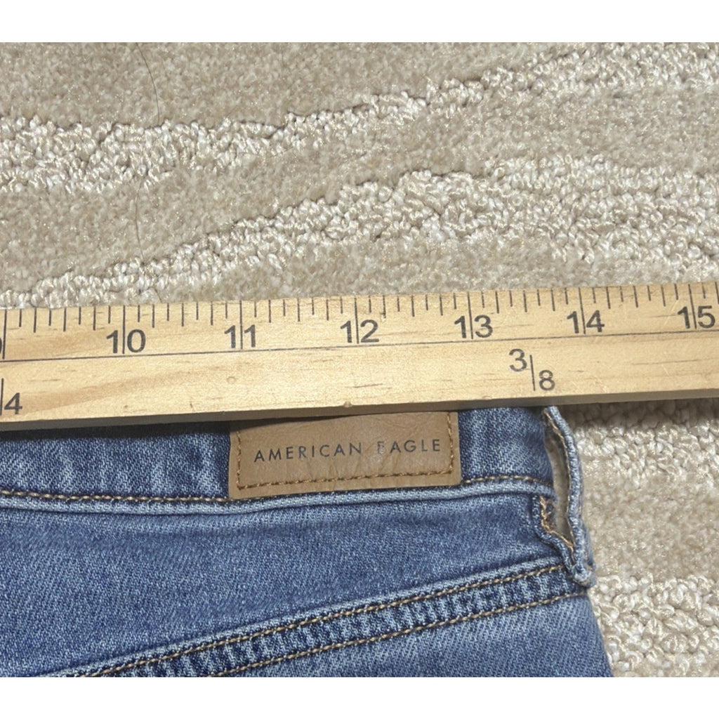 American Eagle Super High Rise Baggy Wide Leg Distressed Jeans Size 2 / 27x31