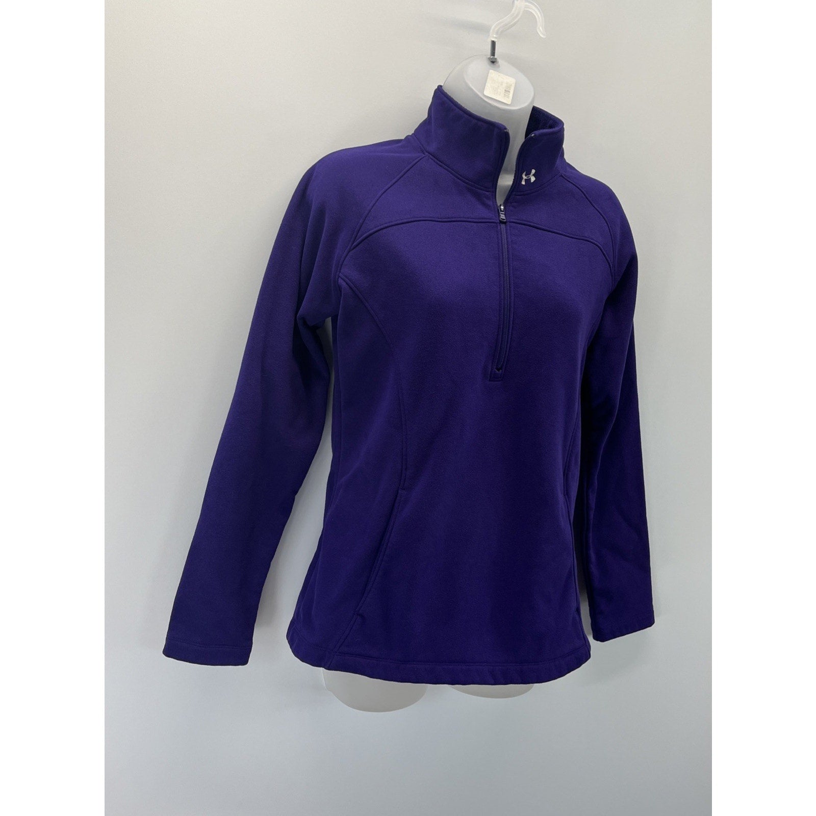 Under Armour Tech Womens Small Loose Purple 1/2 Zip Mock Neck Sweatshirt