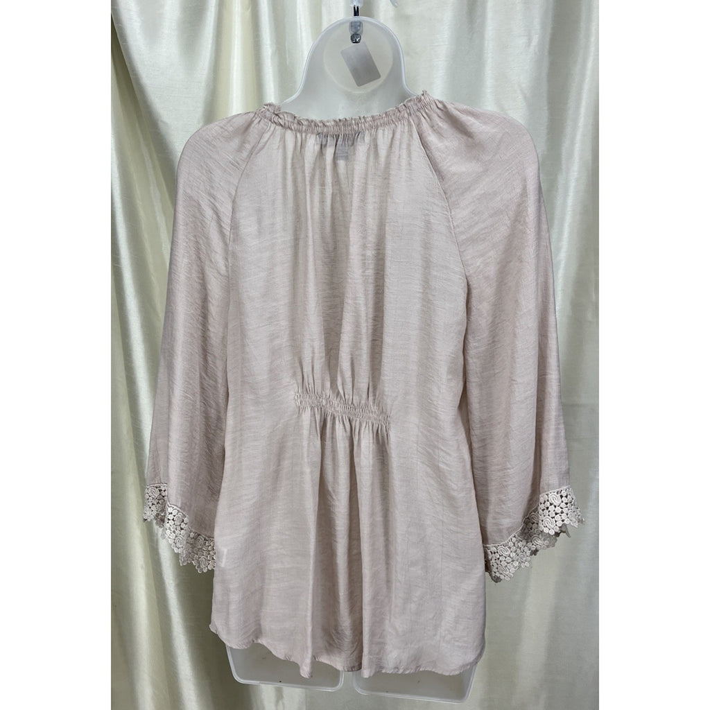 Melissa Paige Women’s Ivory Lace Peasant Top Size Small