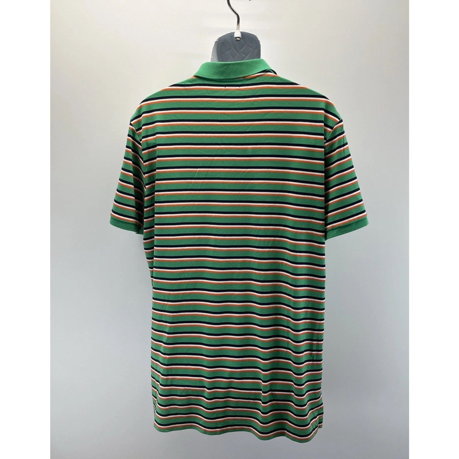 Polo Ralph Lauren Mens XL Green White Striped Pima Soft Touch Shirt Short Sleeve