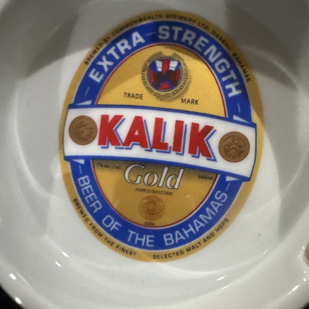 Kalik Gold Beer Ashtray Bahamas Ceramic Breweriana Barware Advertising 3.5"