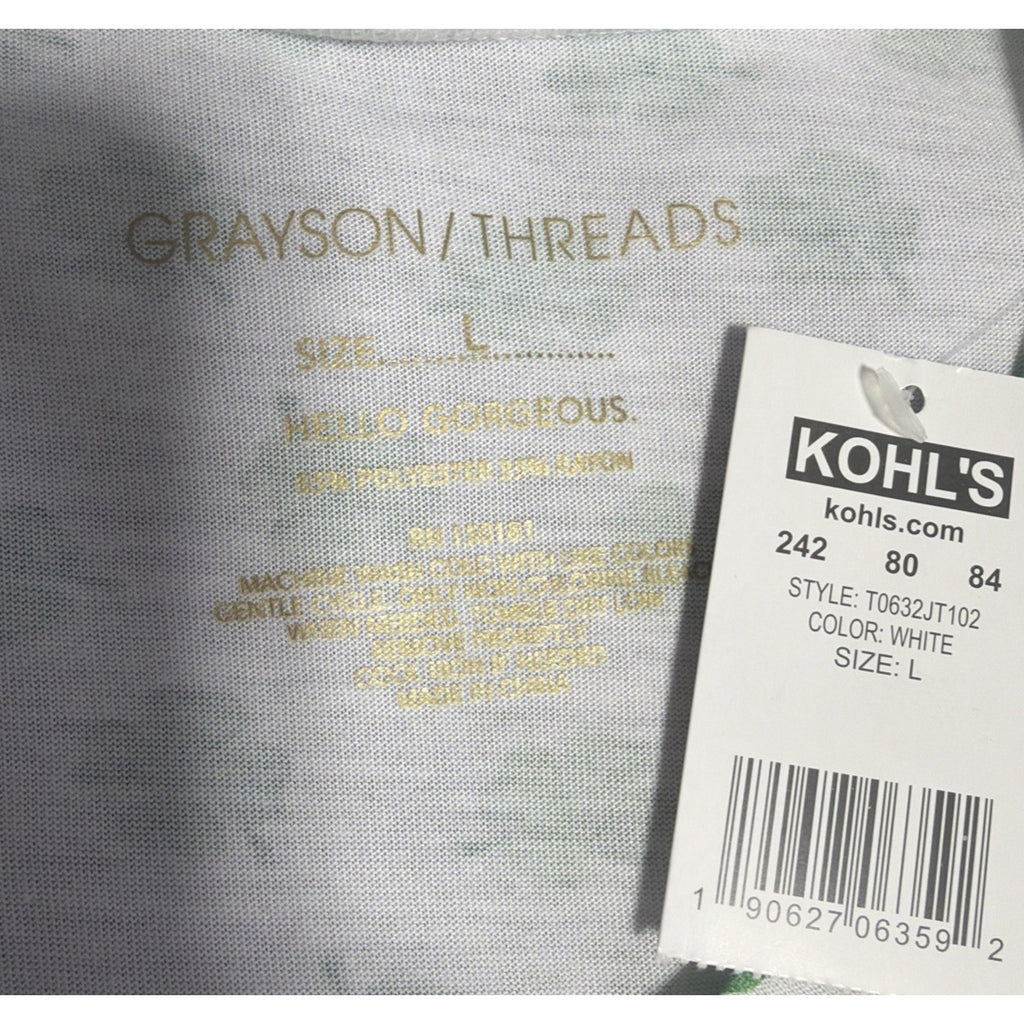 Grayson Threads Women's Lucky Charm Print All Over Green Shamrock Shirt L New