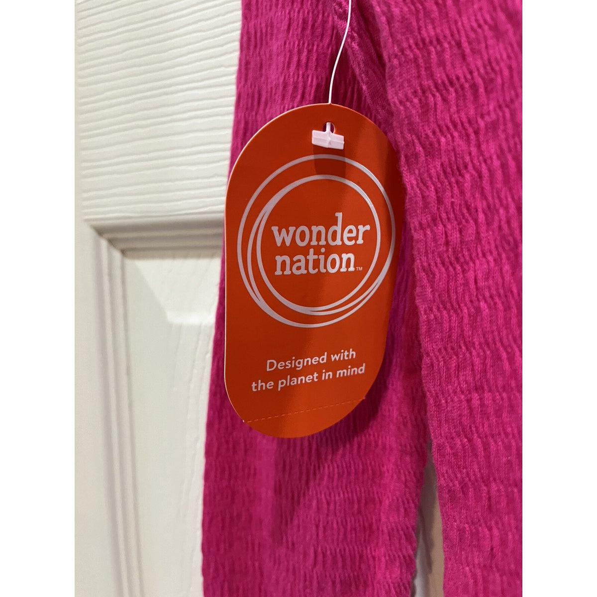 Wonder Nation Girl's Hot Pink Medium 7-8 Long Sleeve Texture Tee
