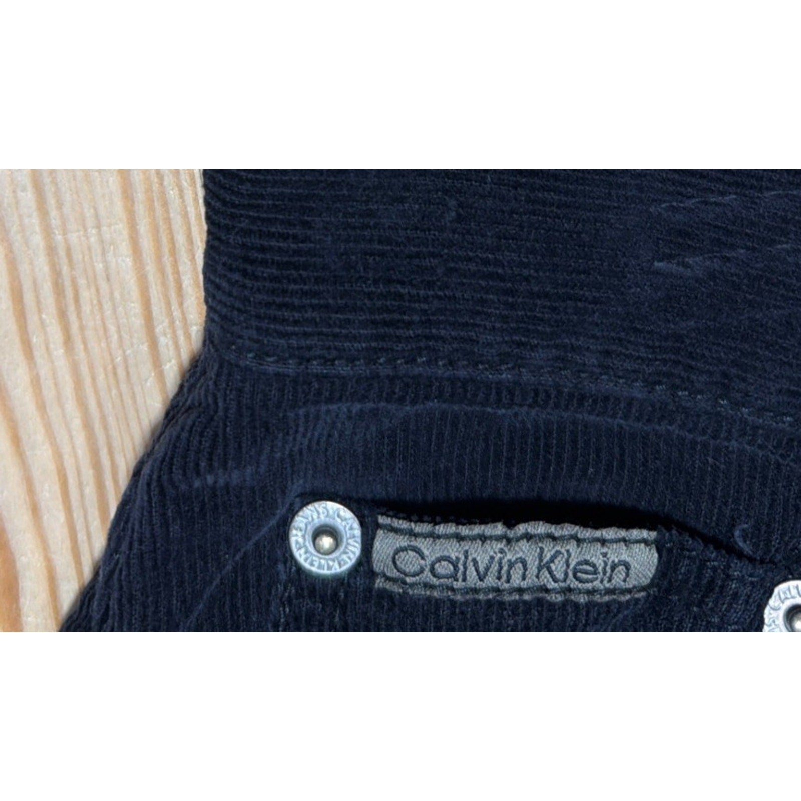 Vintage Calvin Klein Jeans Black Corduroy Pants Women's Size 12 Tapered Straight
