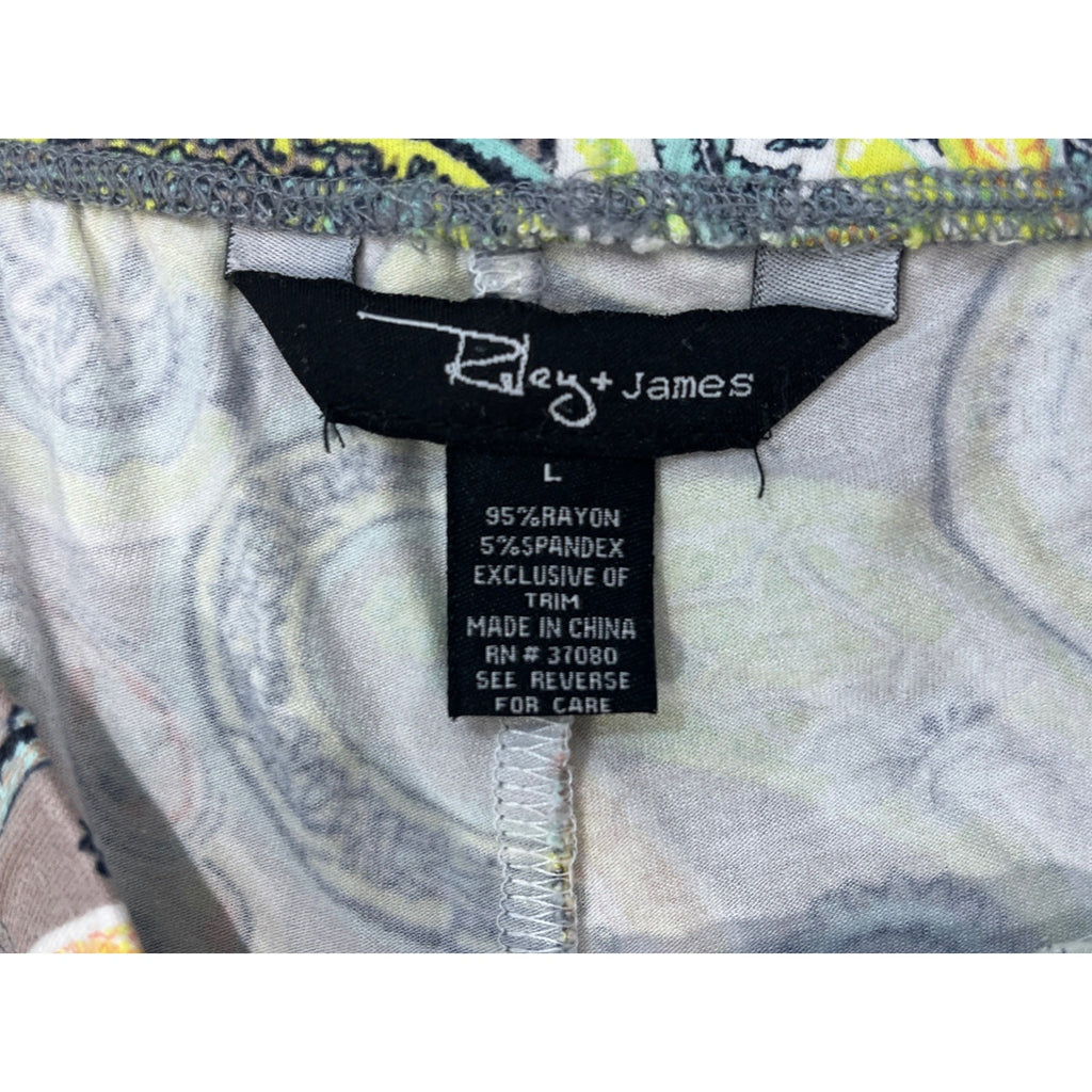 RILEY + JAMES Paisley PALAZZO Pants HIGH RISE Flare Size Large