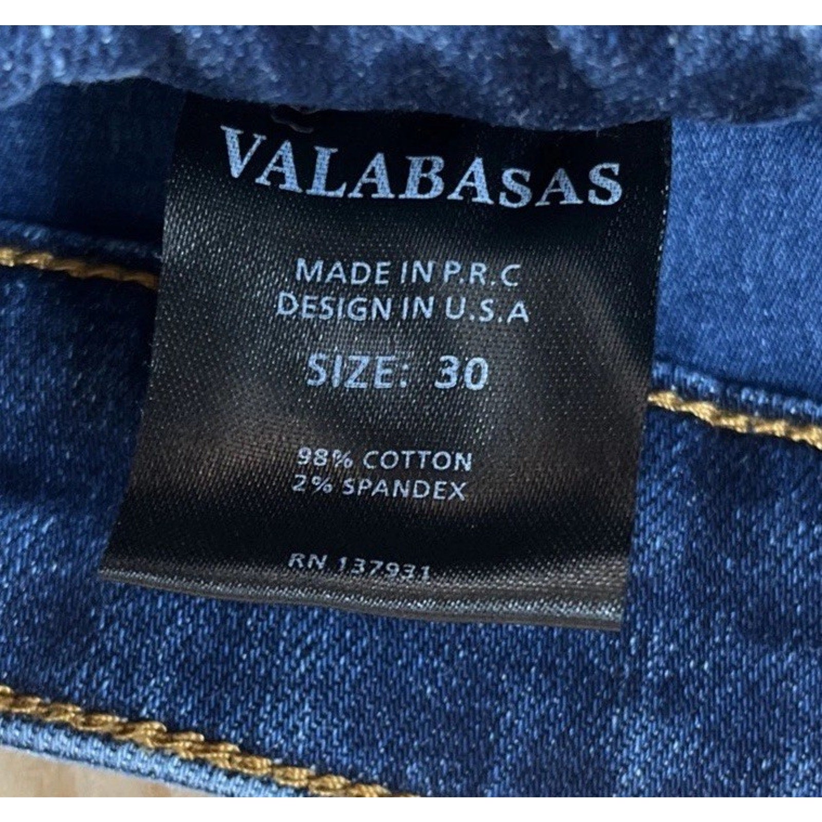 Valabasas Skinny Fit Denim Jeans Mr. Flex Mens 30 EUC