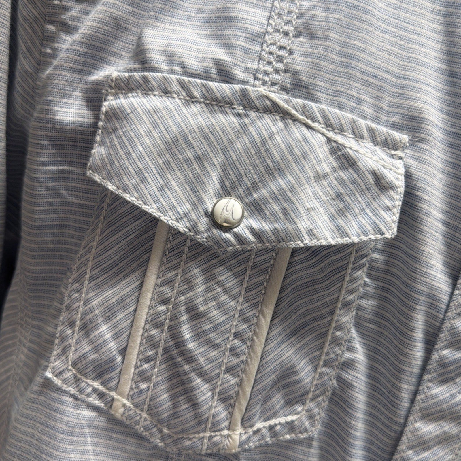 BKE Buckle Pearl Snap Western Men L Button Down Shirt 2 Pocket Blue
