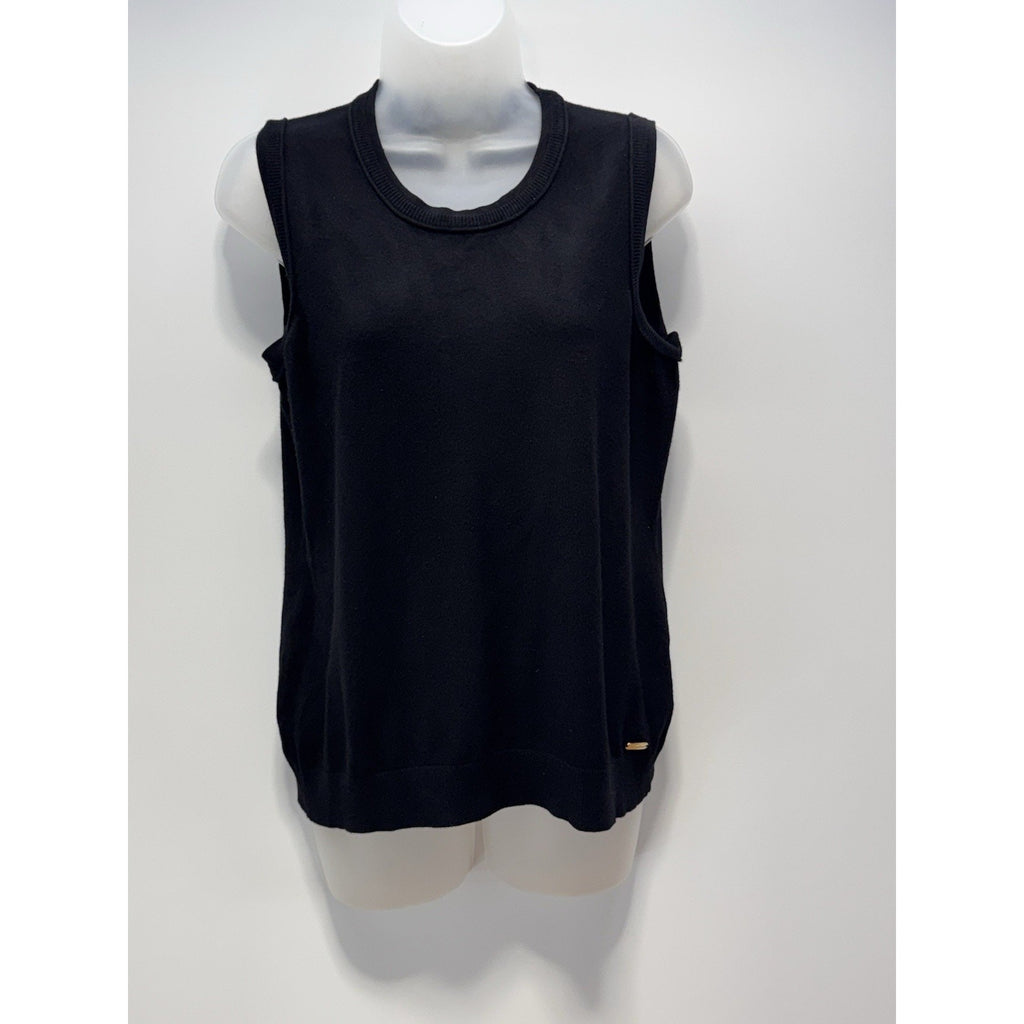 Calvin Klein Knit Black Sleeveless Top Rayon Nylon Women’s Size Large