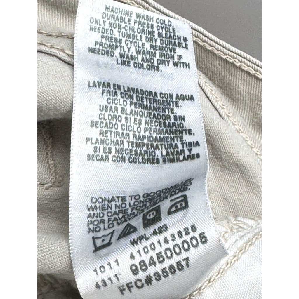 Levis Signature Jeans Low Rise Boot Cut sz Misses 10 Short Beige Stretch Denim