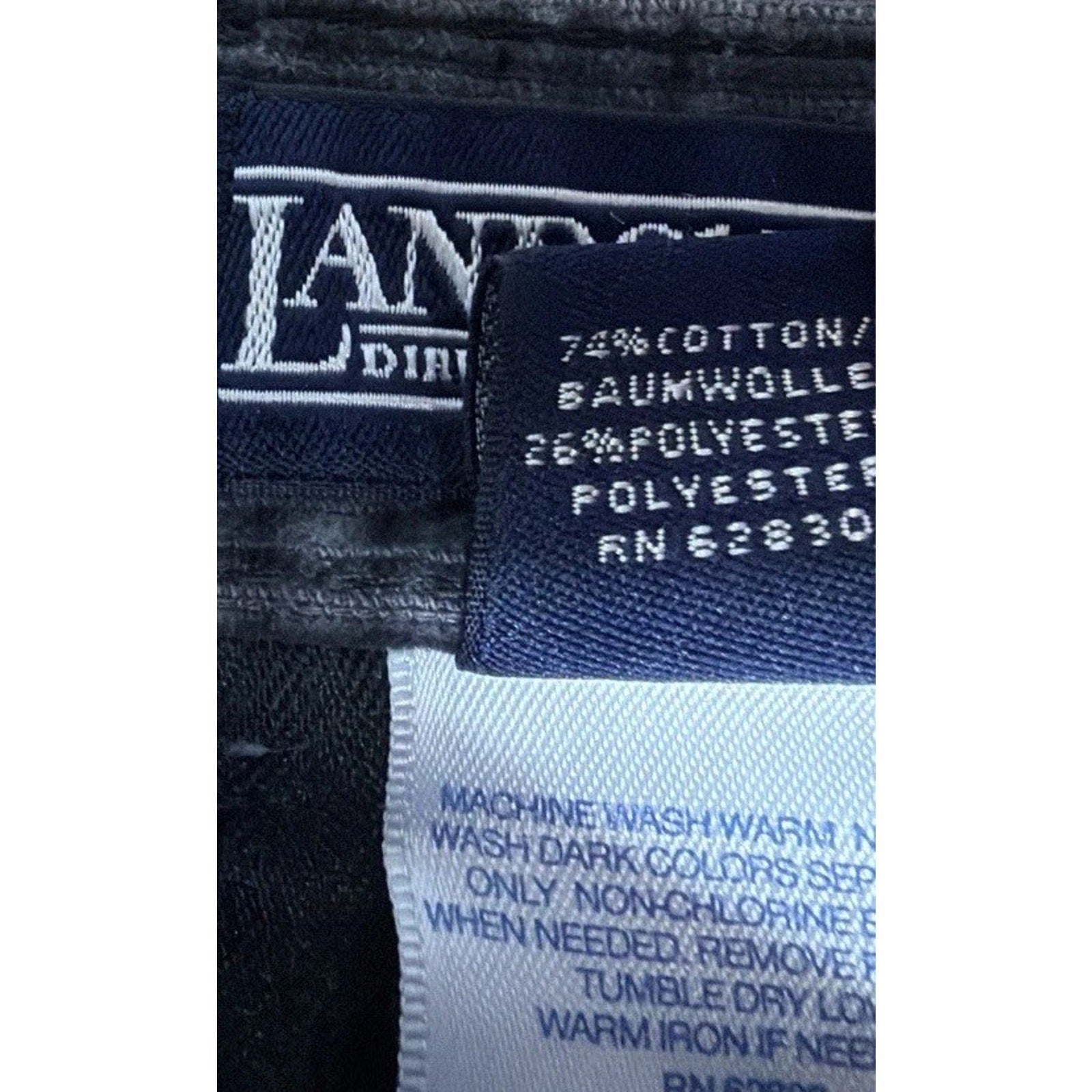 Lands End Corduroy Pants Women's 8 Straight Leg High Rise Gray Five Pocket 28x30