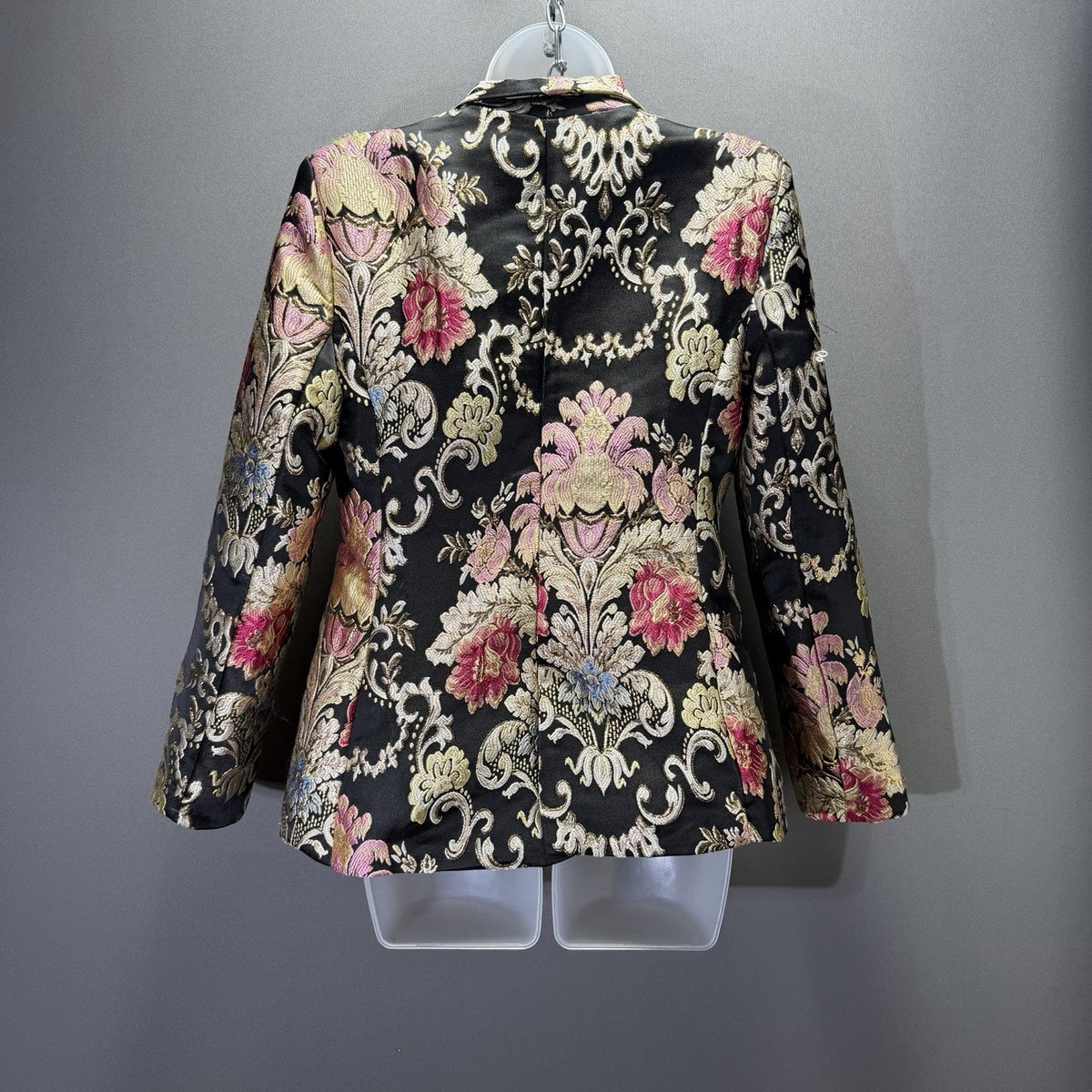 STYLEWE Blazer Womens Small Black Gold Floral Brocade Jacquard Jacket NWT Holida