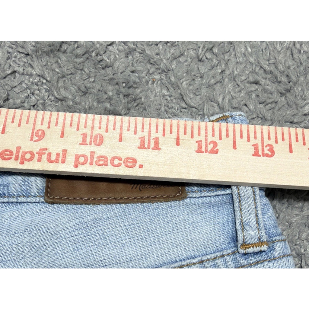 Madewell Womens Perfect Summer Tapered Jeans Blue Light Wash 100% Cotton 25x28
