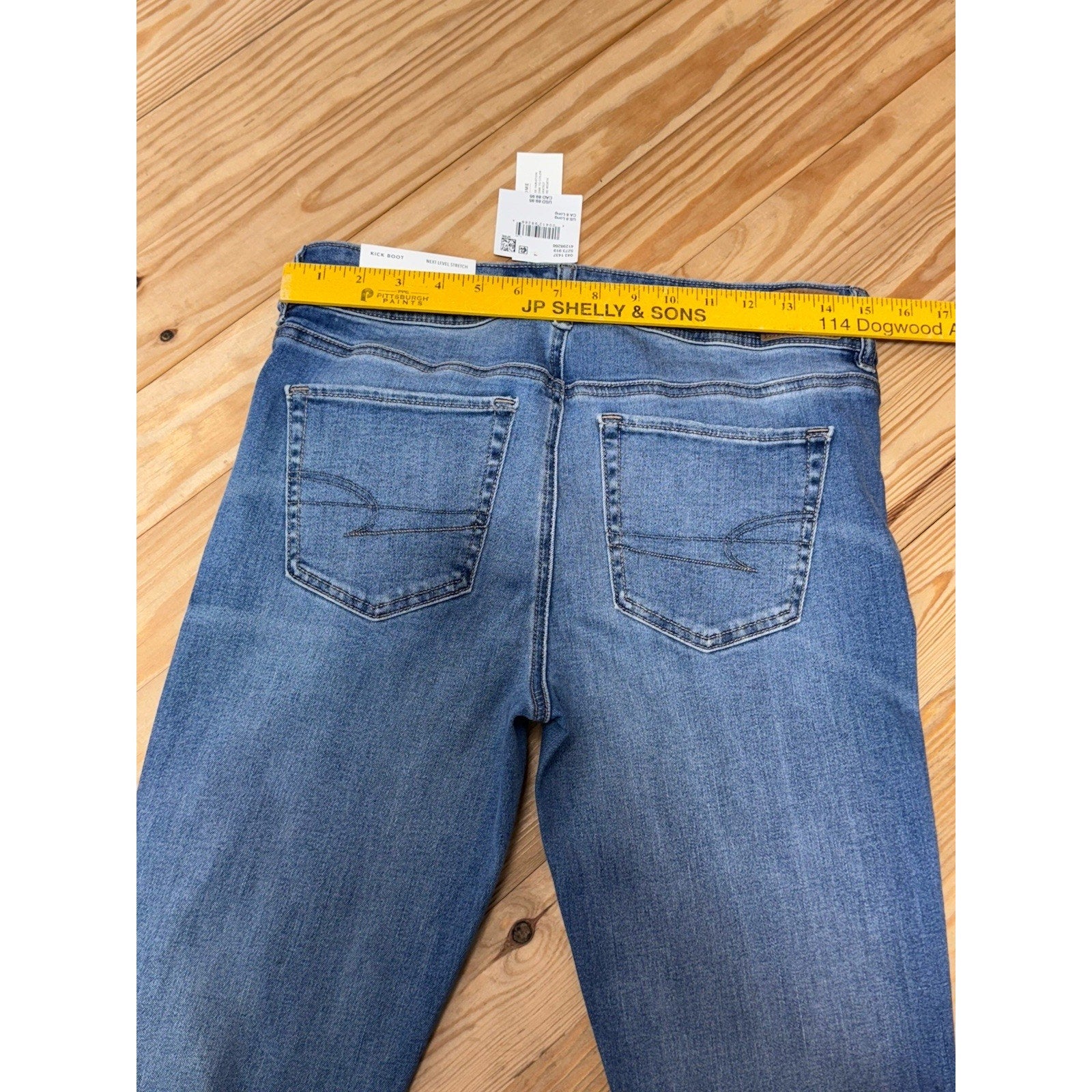 American Eagle Blue Jeans Next Level Stretch Midrise Kick Boot Women’s 8L NWT
