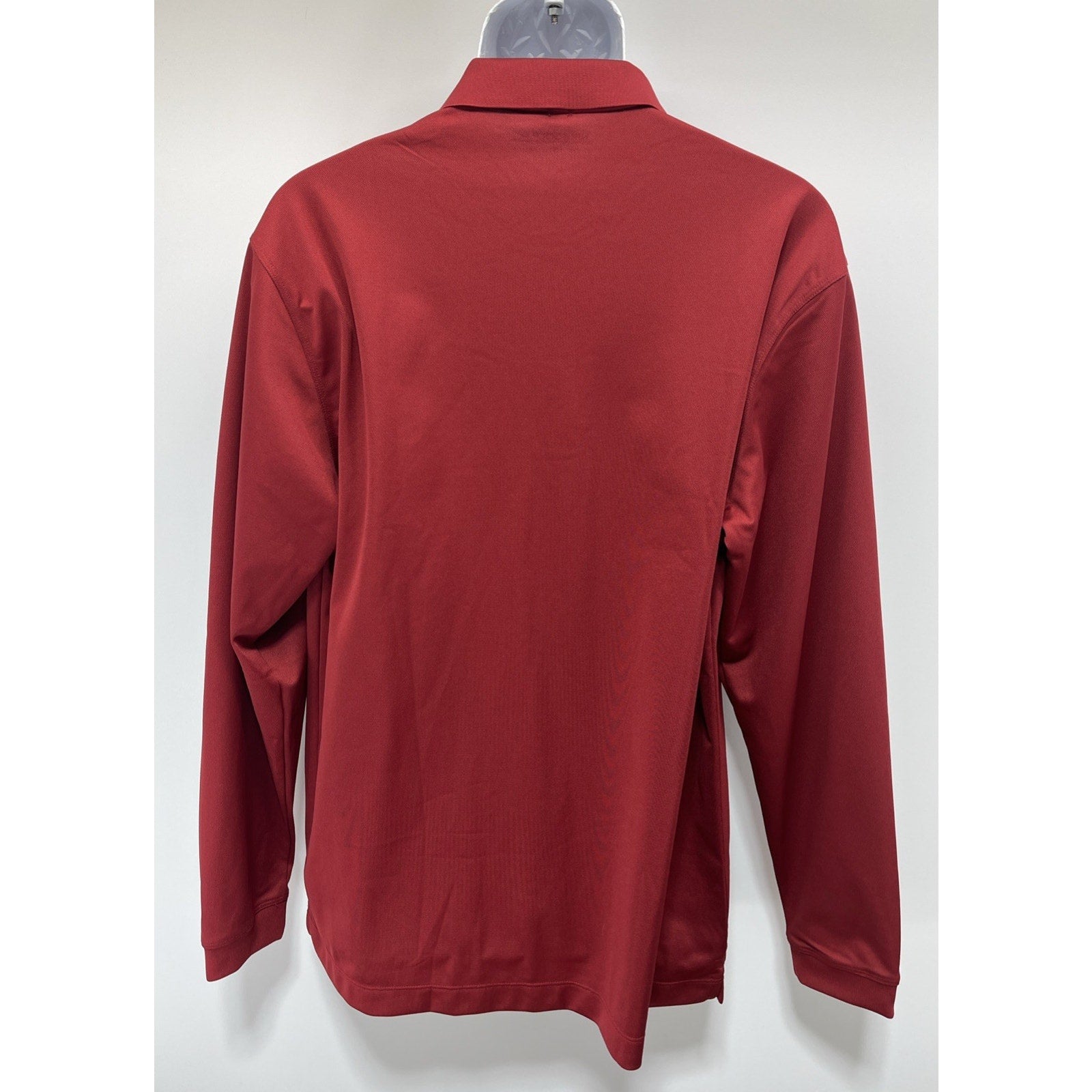 Nike Golf Polo Shirt Men L Burgundy Dri Fit Lg Sleeve Athleisure Outdoor