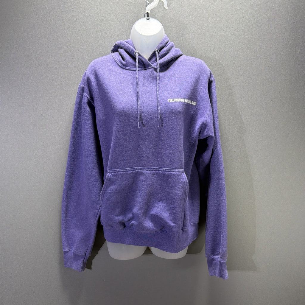 Yellowstone National Park Graphic Core Fleece Hoodie Pockets S Purple