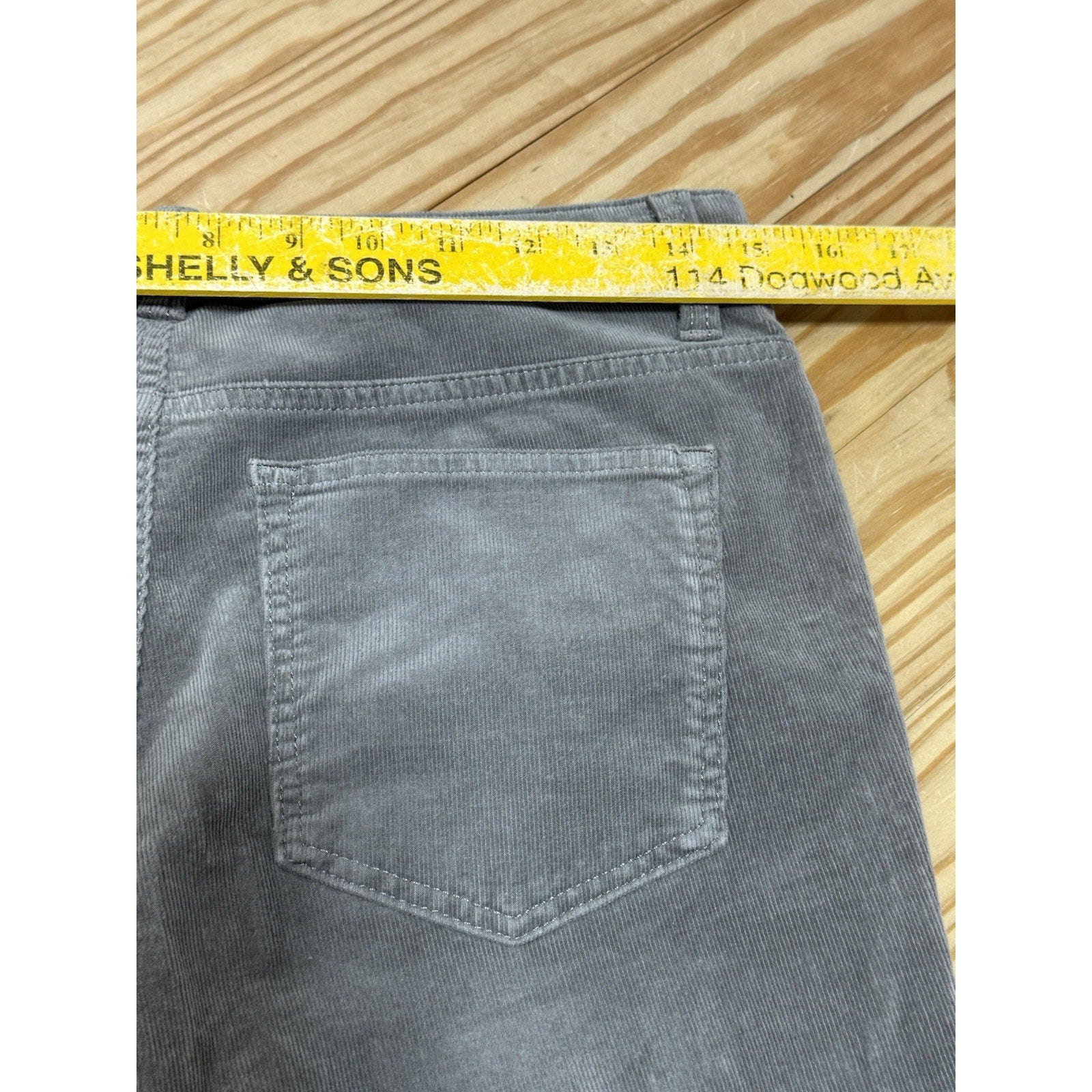 Talbots Corduroy Pants Women's 8 Petite Straight Leg Pockets Stretch Blue Gray