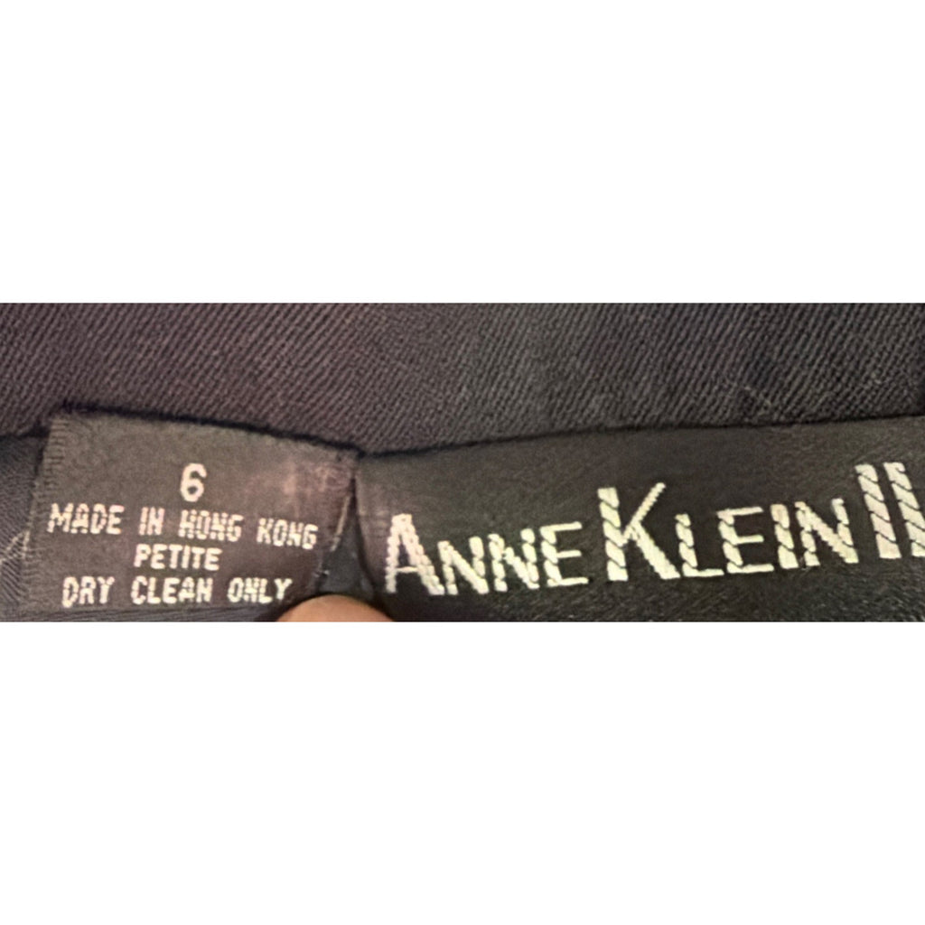 Anne Klein Vintage 90s 100% Wool Black Pencil Skirt Lined Size 6