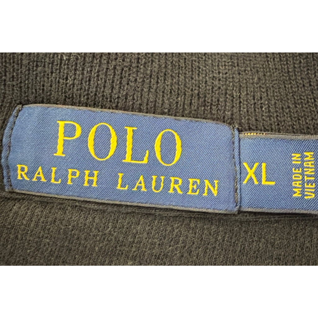Polo Ralph Lauren Black Quarter Zip Pullover Men’s Sz X-Large Red Logo