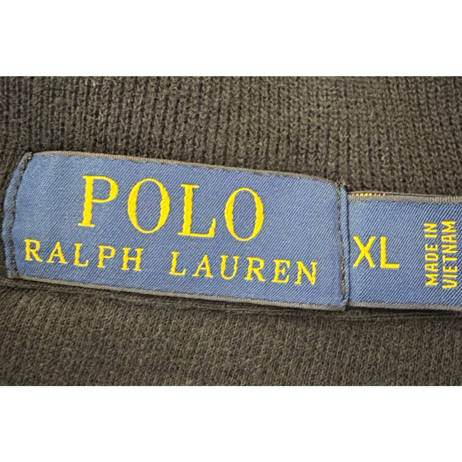 Polo Ralph Lauren Black Quarter Zip Pullover Men’s Sz X-Large Red Logo