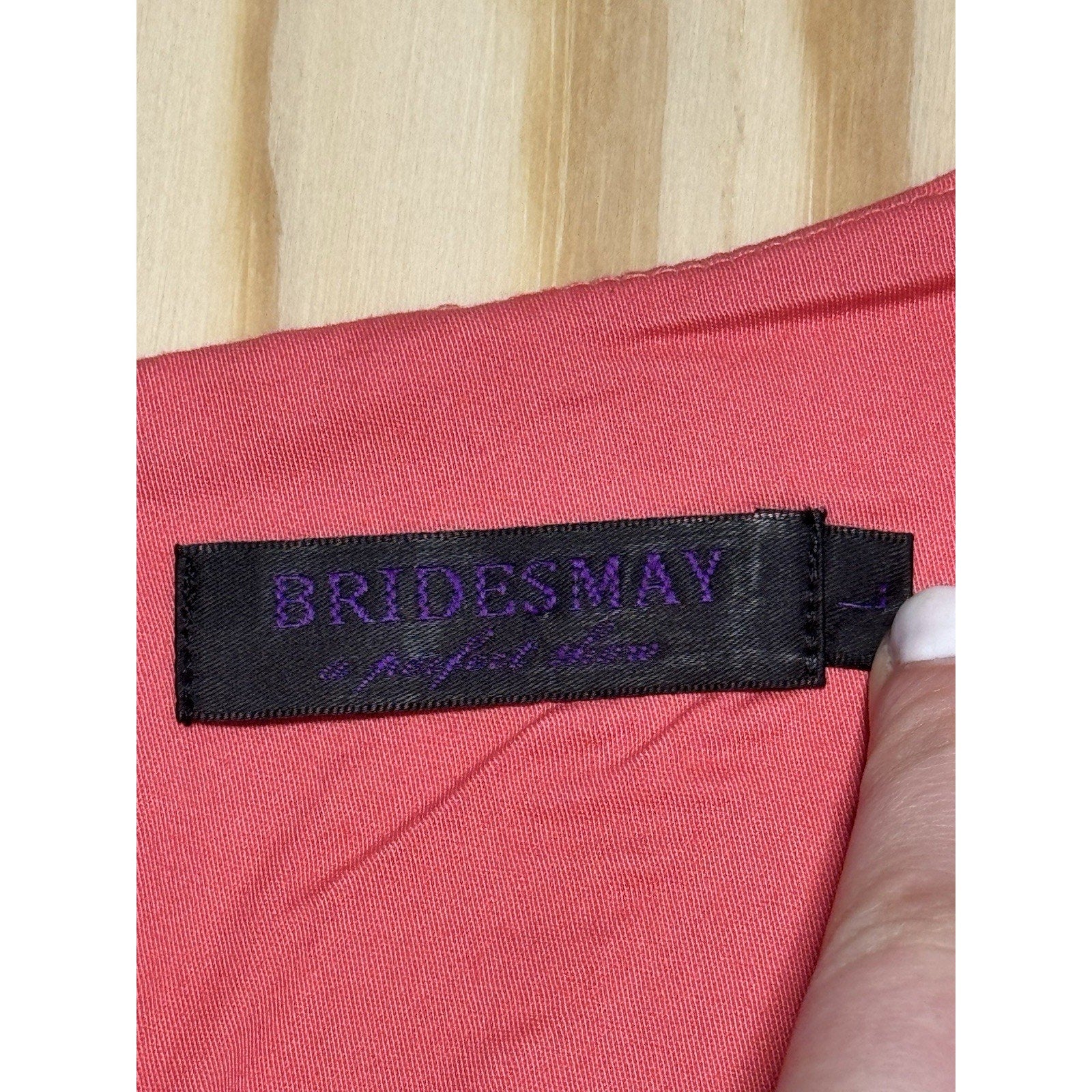 Alfred Angelo Bridesmay Coral Pink Sleeveless A-Line Bridesmaid Dress Women’s L