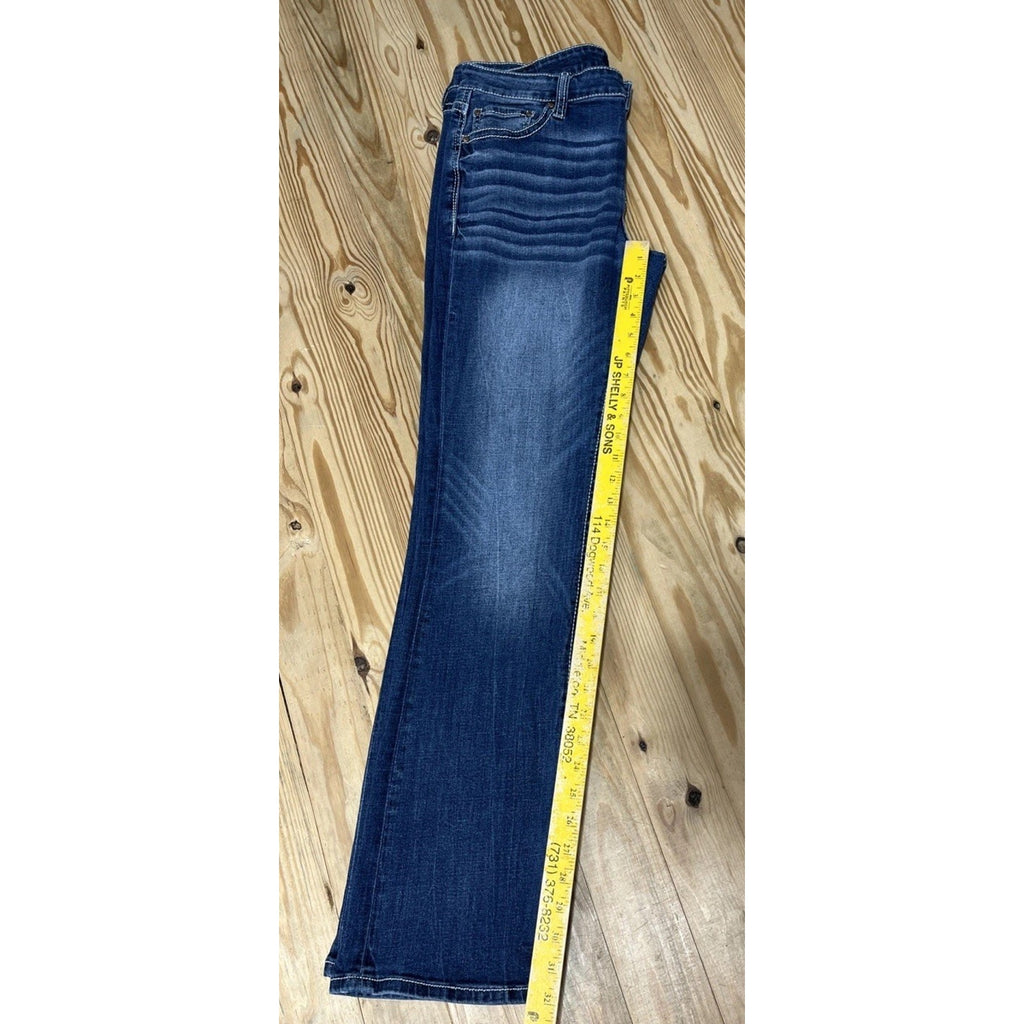 Daytrip Virgo Bootcut Jeans Womens 32 L Thick Stitch Flap Pocket Blue Denim