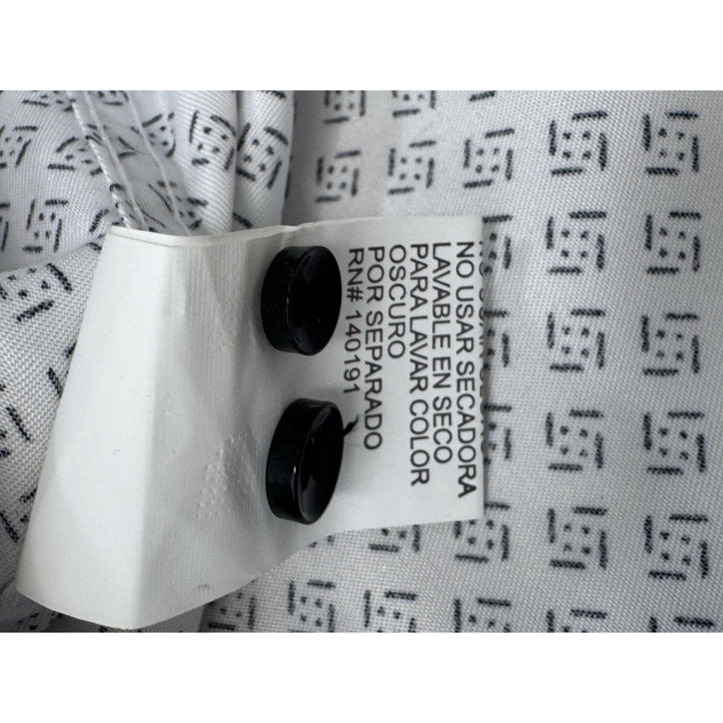 NWT Silver Stone White Black Geometric Print Modern Fit Button-Up Shirt Mens M