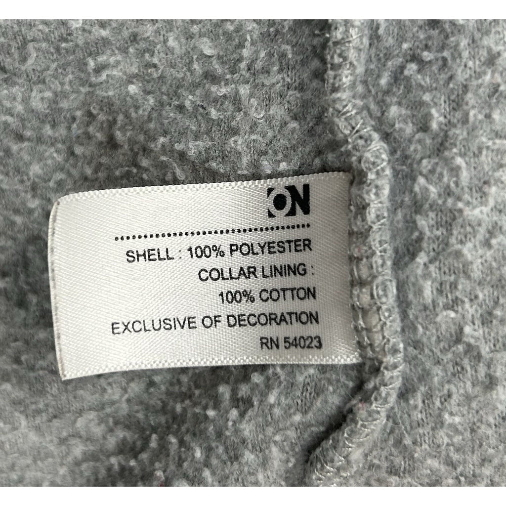 Women's Old Navy Quarter Zip Grey Fleece Red Letters Pockets, Long Sleeve XL.