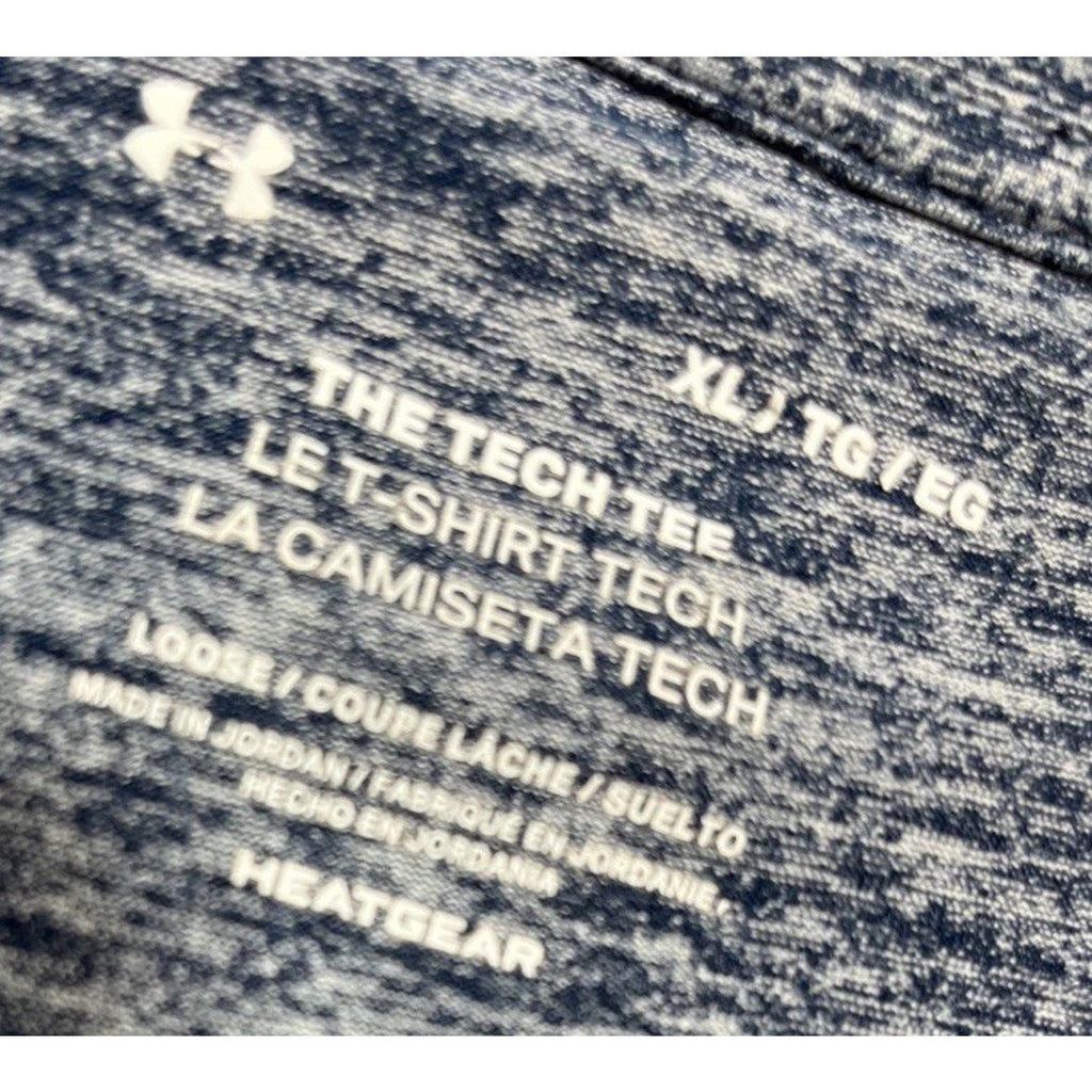 Under Armour The Tech Tee Heathered Blue Athletic Running T-Shirt Men's Size XL