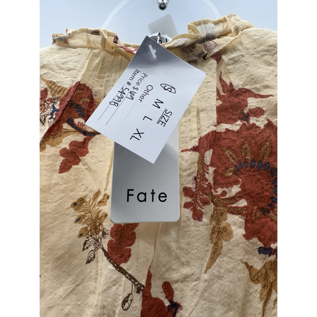 Fate Cream Floral Multi Color Shift Dress Small