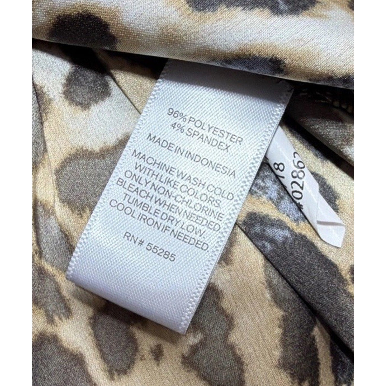 Express Shirt Women M Brown Cheetah Print Short Sleeve V Neck Blouse Stretch